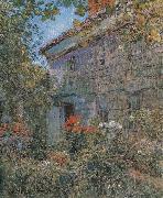 Childe Hassam Old House and Garden,East Hampton,Long Island Norge oil painting reproduction